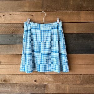 Vintage 60s Mod Blue Geometric Skort Drifti Originals Mini Skirt